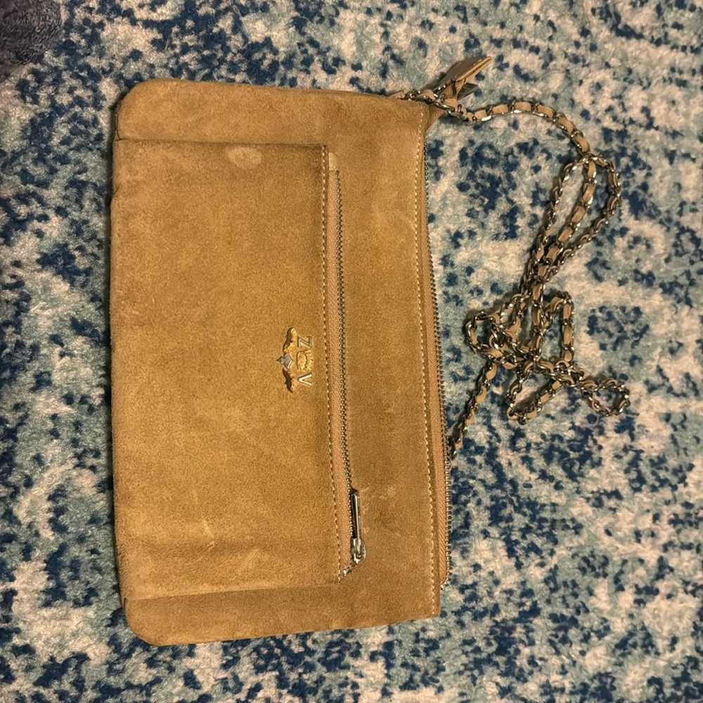 Zadig & Voltaire beige suede messenger purse